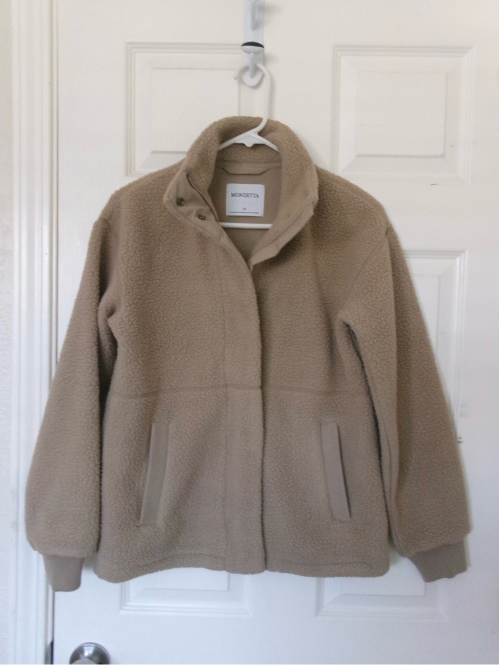 Mondetta Taupe Sherpa Jacket with High Collar
